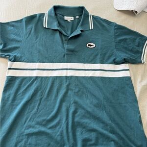 Lacoste Men's Polo Shirt in Teal and White